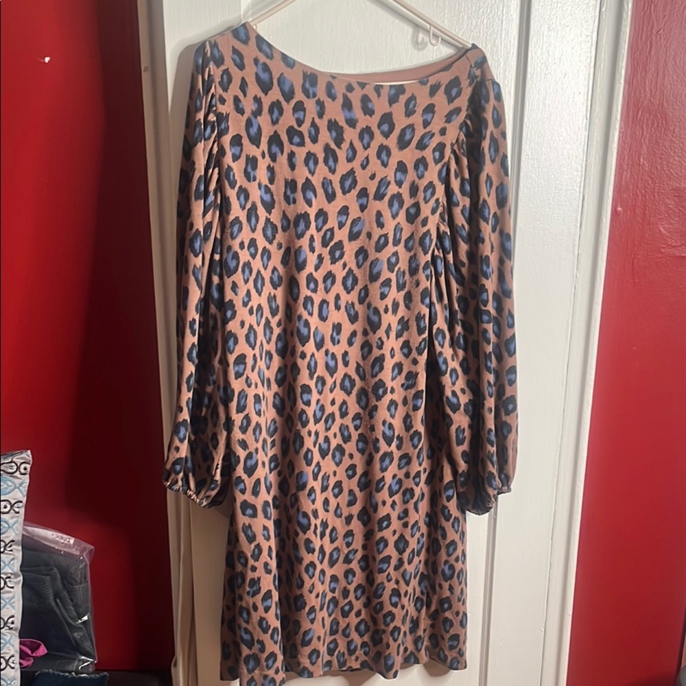 Ann Taylor Blue Bishop Sleeve Dress